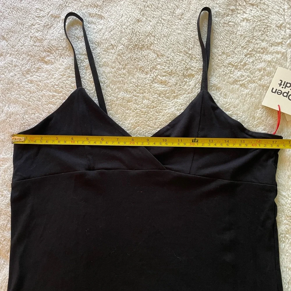 Open Edit black spaghetti‎ strap vneck tank - Picture 2 of 5